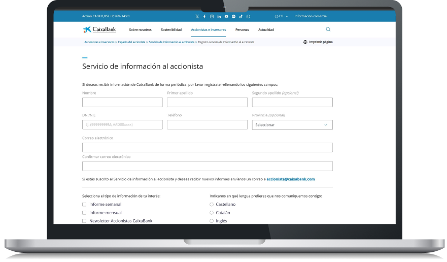 Servicio de informaci&oacute;n al accionista