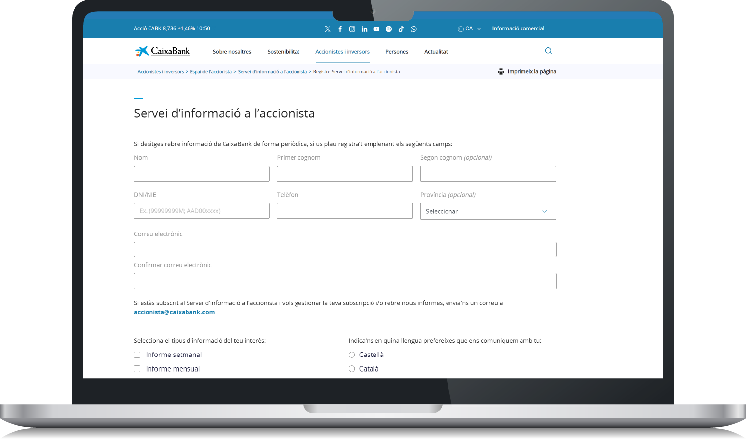 Servei d'informació l'accionista