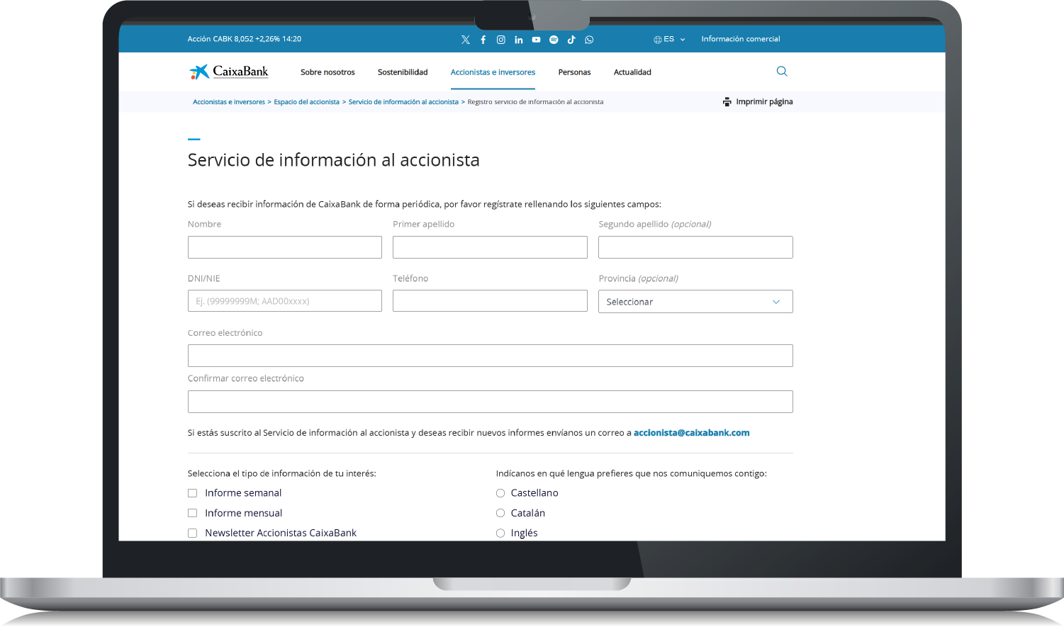 Servicio de información al accionista